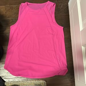 Lululemon HOT pink  Light Mesh Cut Out Sculpt Tank Top